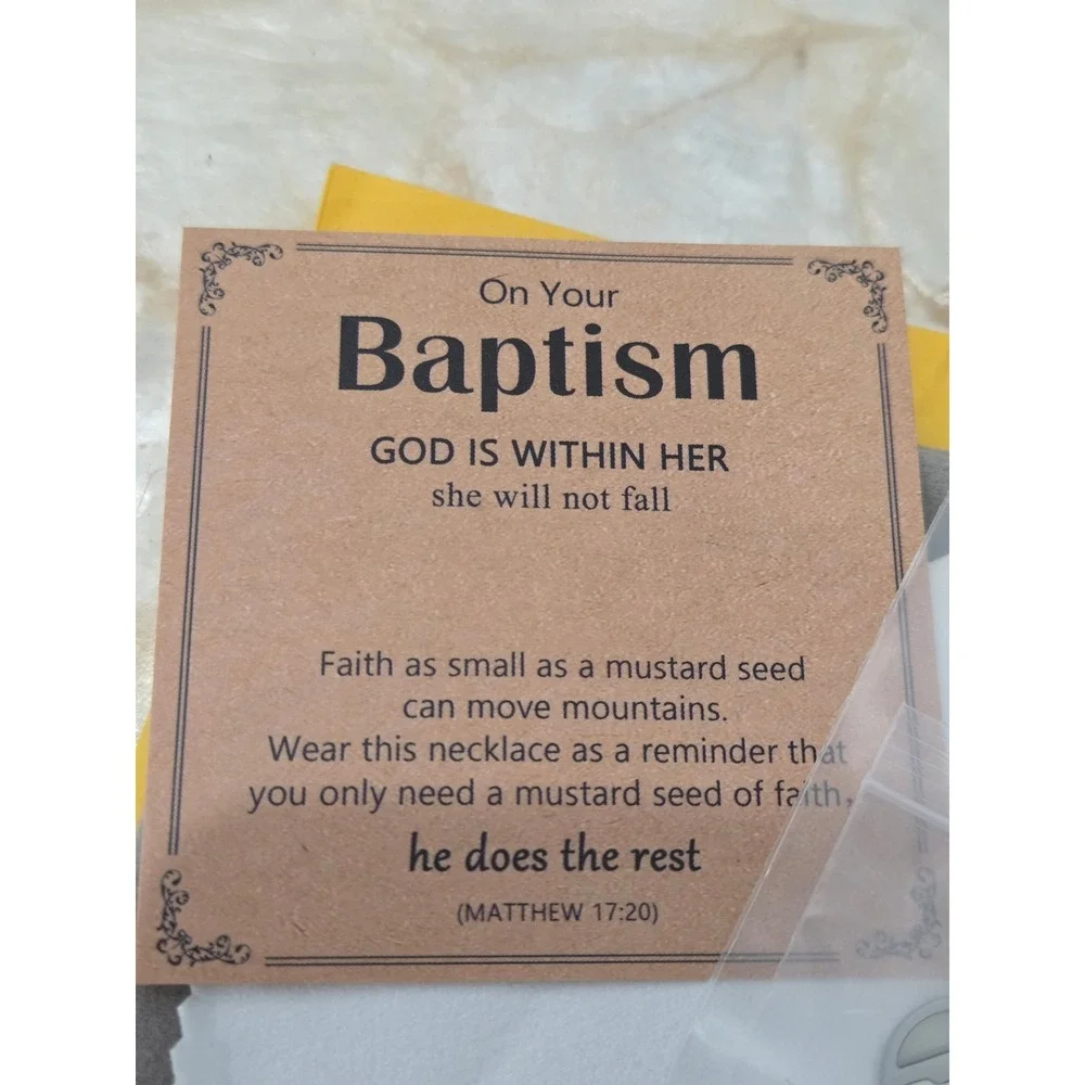 Baptism Mustard Seed Mountain Necklace Faith Religious Gift‎ Matthew 17:20